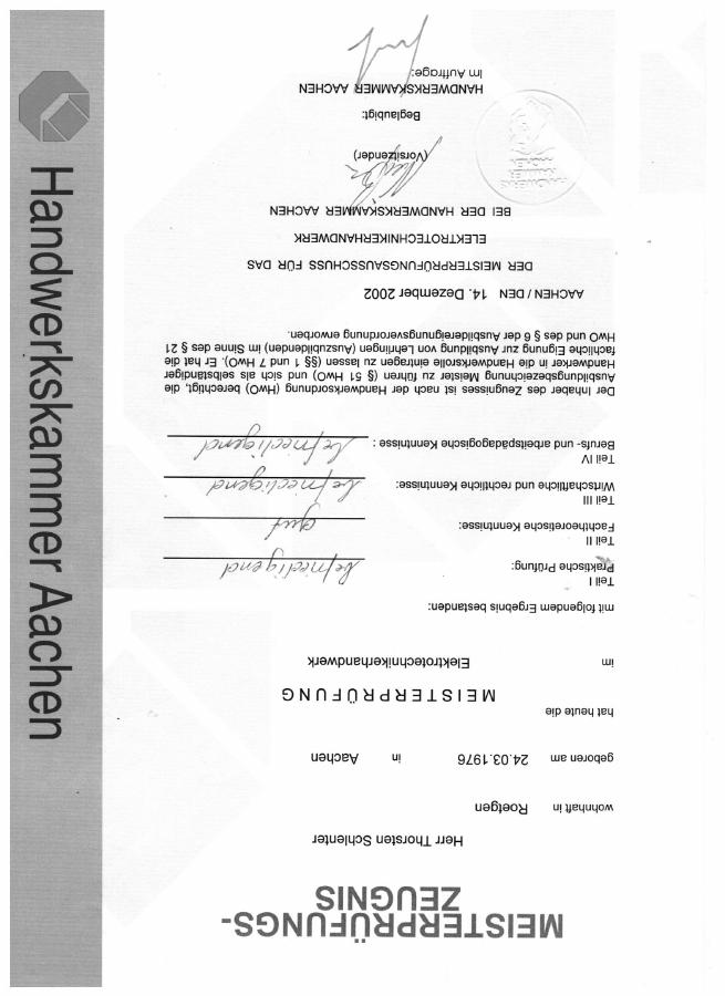 Vorschau Meisterprüfungszeugnis